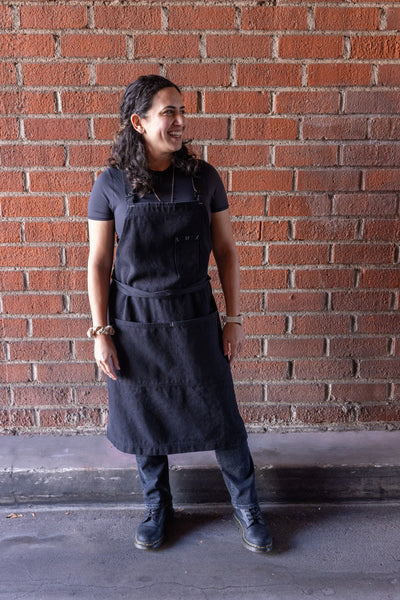 White Bark Workwear Premium Cross-Back Apron - Black