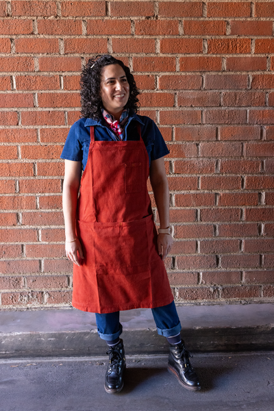 White Bark Workwear Full Cross-Back Apron - Sumac